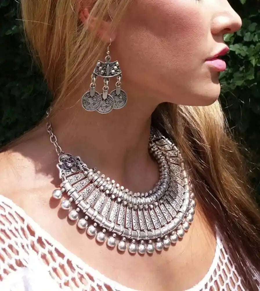 The Wanderer's Collar – Tibetan Boho Statement Necklace