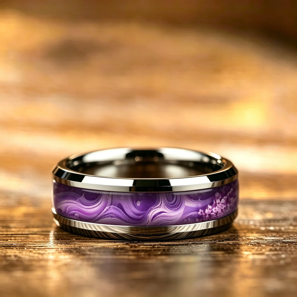 Stone Forge Ring — Agate & Stone Inlay Stainless Steel Band