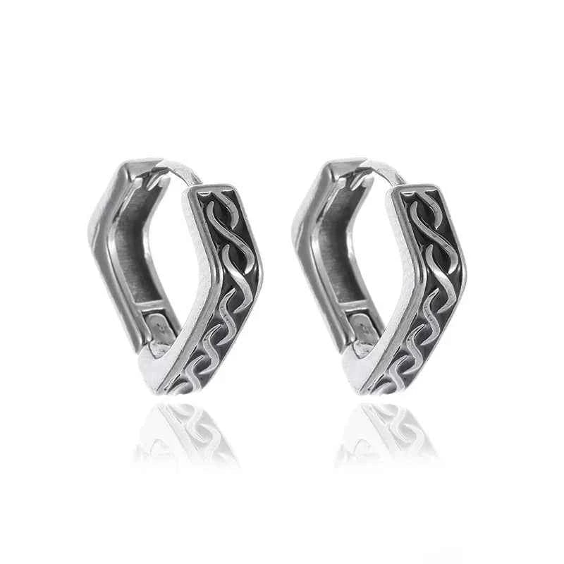 Vintage Simple Small Hoop Earrings Stainless Steel Hypoallergenic Earrings for Men Women Cool Indian Boho Jewelry