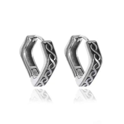 Vintage Simple Small Hoop Earrings Stainless Steel Hypoallergenic Earrings for Men Women Cool Indian Boho Jewelry - Pedlar's Attic