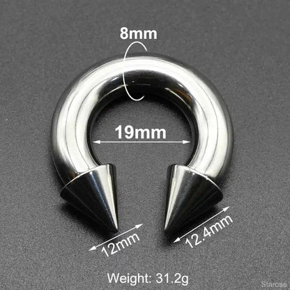 Cone Circular Barbell Piercing Septum Nose Ring Hoop Helix Earrings - Pedlar's Attic