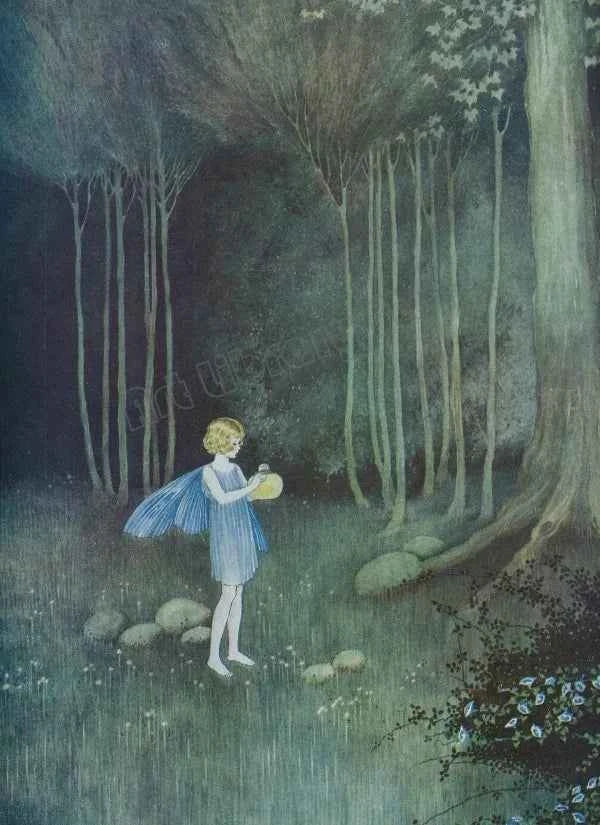 Fantasy Cute Fairy Illustration by Ida Rentou Surrealism Artwork Poster