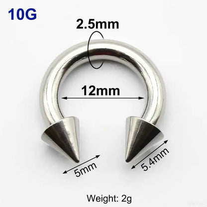 Cone Circular Barbell Piercing Septum Nose Ring Hoop Helix Earrings - Pedlar's Attic
