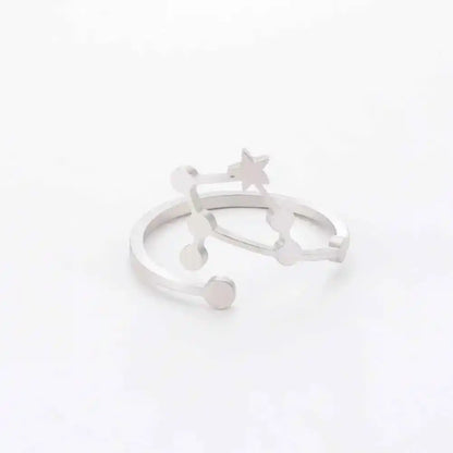 COOLTIME Zodiac Constellation Ring - Adjustable Stainless Steel Jewelry for Your Sign - Ideal Gift for Astrology Lovers - Pedlar's Attic