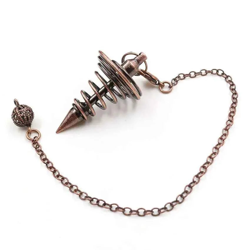 Mystic Vibes Spiral Pendulum Pendant - Gravity-Defying Metal Jewelry for Luck & Fortune - Pedlar's Attic
