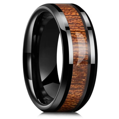 Stone Forge Ring — Agate & Stone Inlay Stainless Steel Band