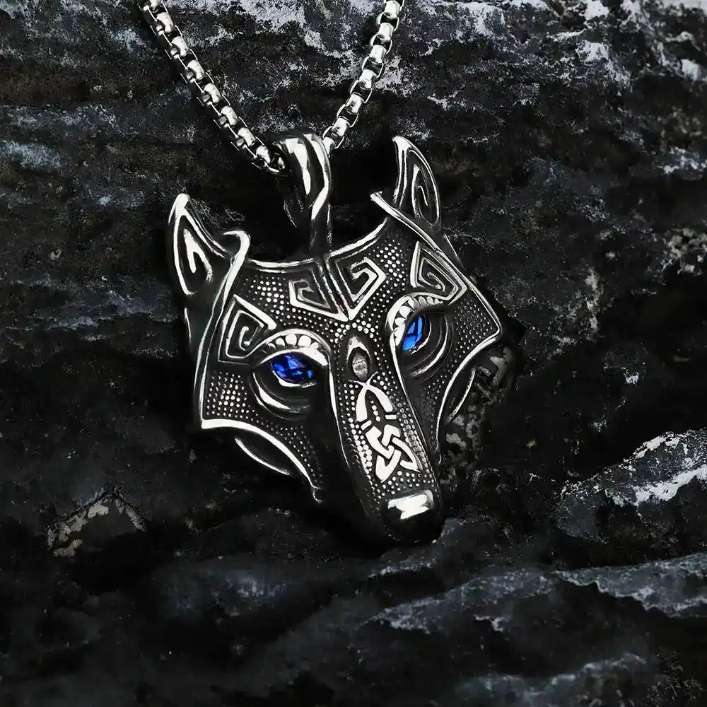 The Fenrir Pendant — Celtic Wolf Head Viking Amulet