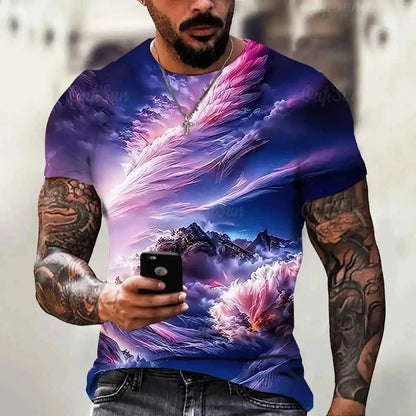 Men's T Shirt 3d Lightning Print - Pedlar's Attic