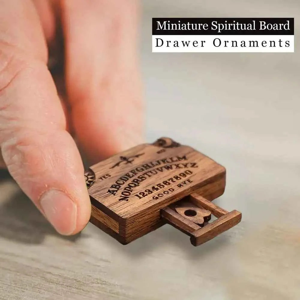 Mini Ouija Board With Drawer Handmade Retro Ouija Board Wooden Talking Spirit Board Emotional Love Drawer Divination Tools