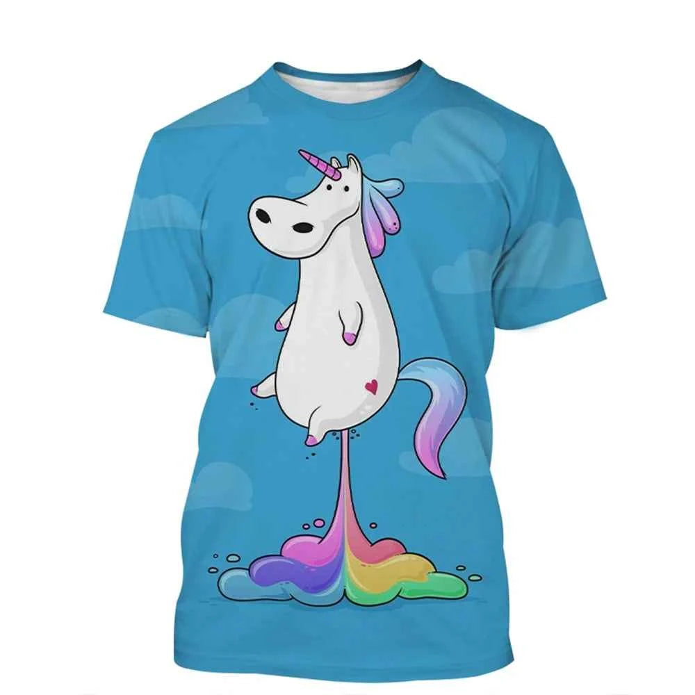 unicorn 3D painted art T-shirt