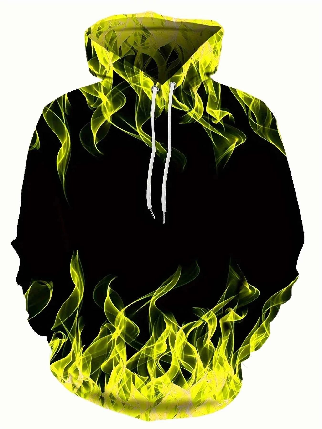 New Creative Flame 3D Print Hoodie Cool Hoodies