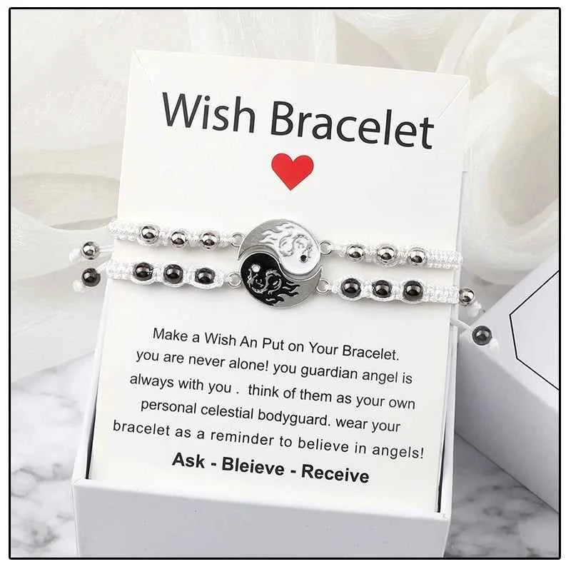 2Pcs/set Dragon Tai Chi Gossip Braided Bracelets lots of styles