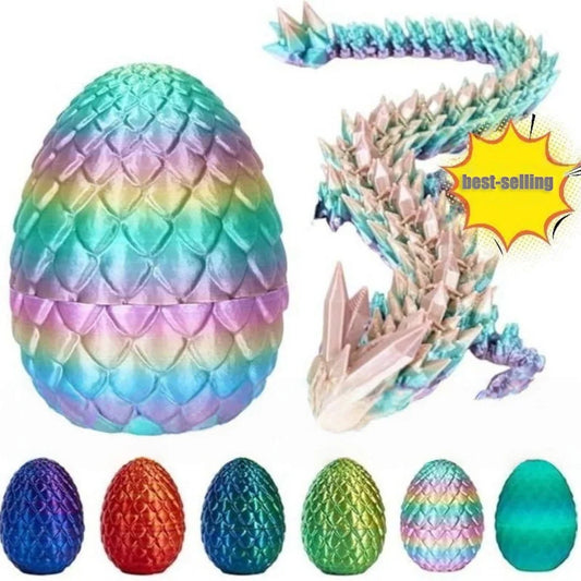 3D Printed Dragon Egg With Dragon Full Articulated Dragon Modle,Three-Dimensional Joint Movable Desktop Ornament Home Decor Toys