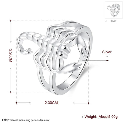Beautiful ring Fashion fashion Scorpion 925 Sterling Silver NICE women Domineering Lady Ring jewelry Classical gift