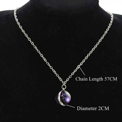 12 Constellation Necklace Starry Sky Luminous Zodiac Glass Ball Pendant Necklace Christmas Gift for Men Women - Pedlar's Attic