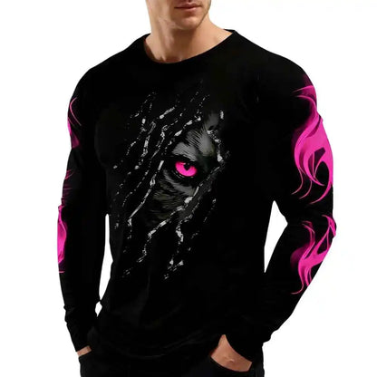 Men Clothing 3D Print Flame Scratch T-Shirt - Pedlar's Attic