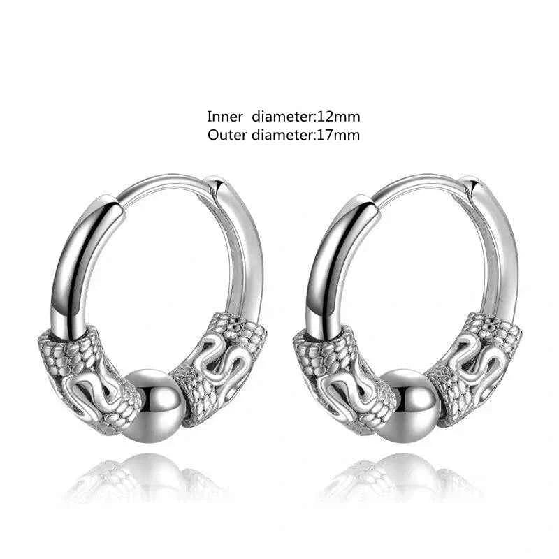 Vintage Simple Small Hoop Earrings Stainless Steel Hypoallergenic Earrings for Men Women Cool Indian Boho Jewelry