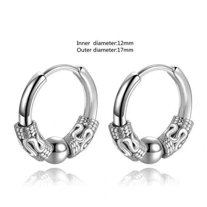 Vintage Simple Small Hoop Earrings Stainless Steel Hypoallergenic Earrings for Men Women Cool Indian Boho Jewelry - Pedlar's Attic