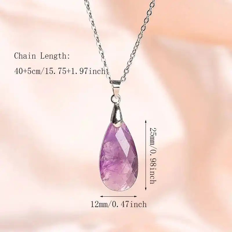 What the Rain Leaves Behind — Water Drop Stone Pendant Necklace