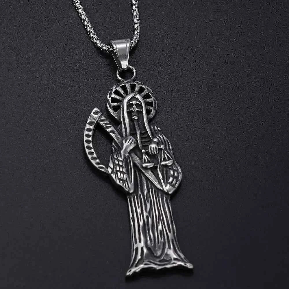Saiye 316L Stainless Steel Holy Saint Death Santa Muerte Grim Reaper Pendant Necklace Fashion Jewelry Wholesale - Pedlar's Attic