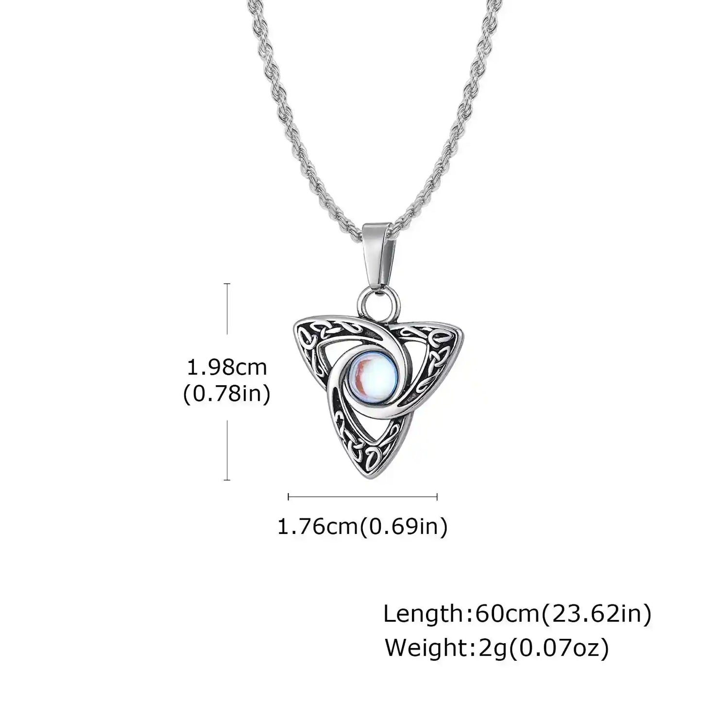 Celtic Knot Moonstone Pendant Necklace