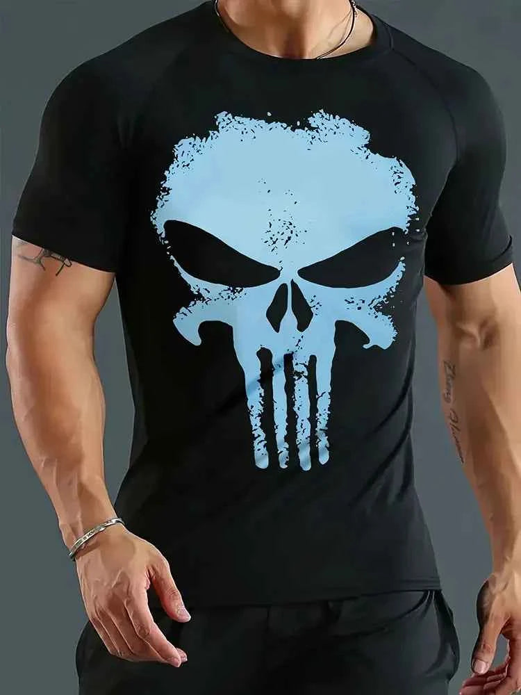 3D Skull Print Men's T-shirt