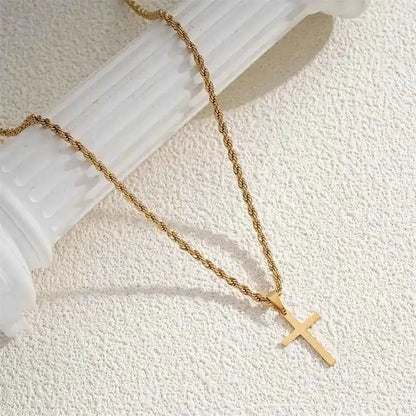 Elysian Cross Pendant Necklace - Minimalist Gold Charm for Men & Women, Perfect Gift for Every Occasion - Pedlar's Attic