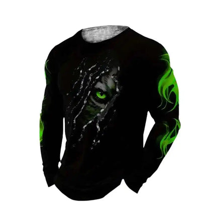 Men Clothing 3D Print Flame Scratch T-Shirt - Pedlar's Attic