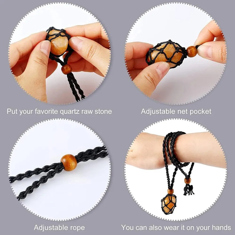 The Rainkeeper — Braided Crystal Catcher Necklace