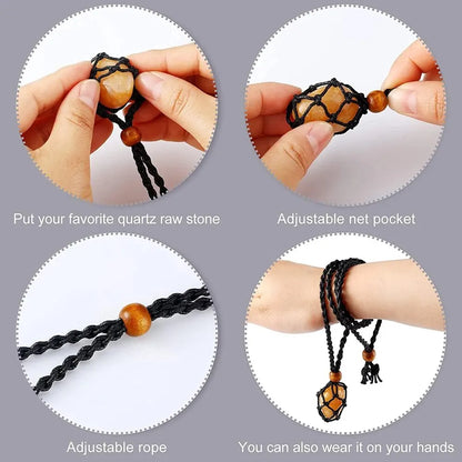The Rainkeeper — Braided Crystal Catcher Necklace