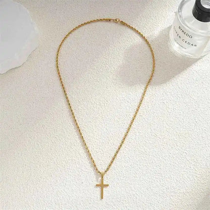 Elysian Cross Pendant Necklace - Minimalist Gold Charm for Men & Women, Perfect Gift for Every Occasion - Pedlar's Attic