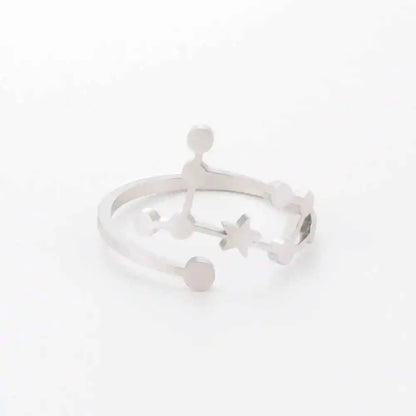 COOLTIME Zodiac Constellation Ring - Adjustable Stainless Steel Jewelry for Your Sign - Ideal Gift for Astrology Lovers - Pedlar's Attic