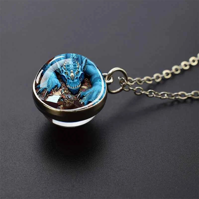 Dragon Glass Ball Pendant