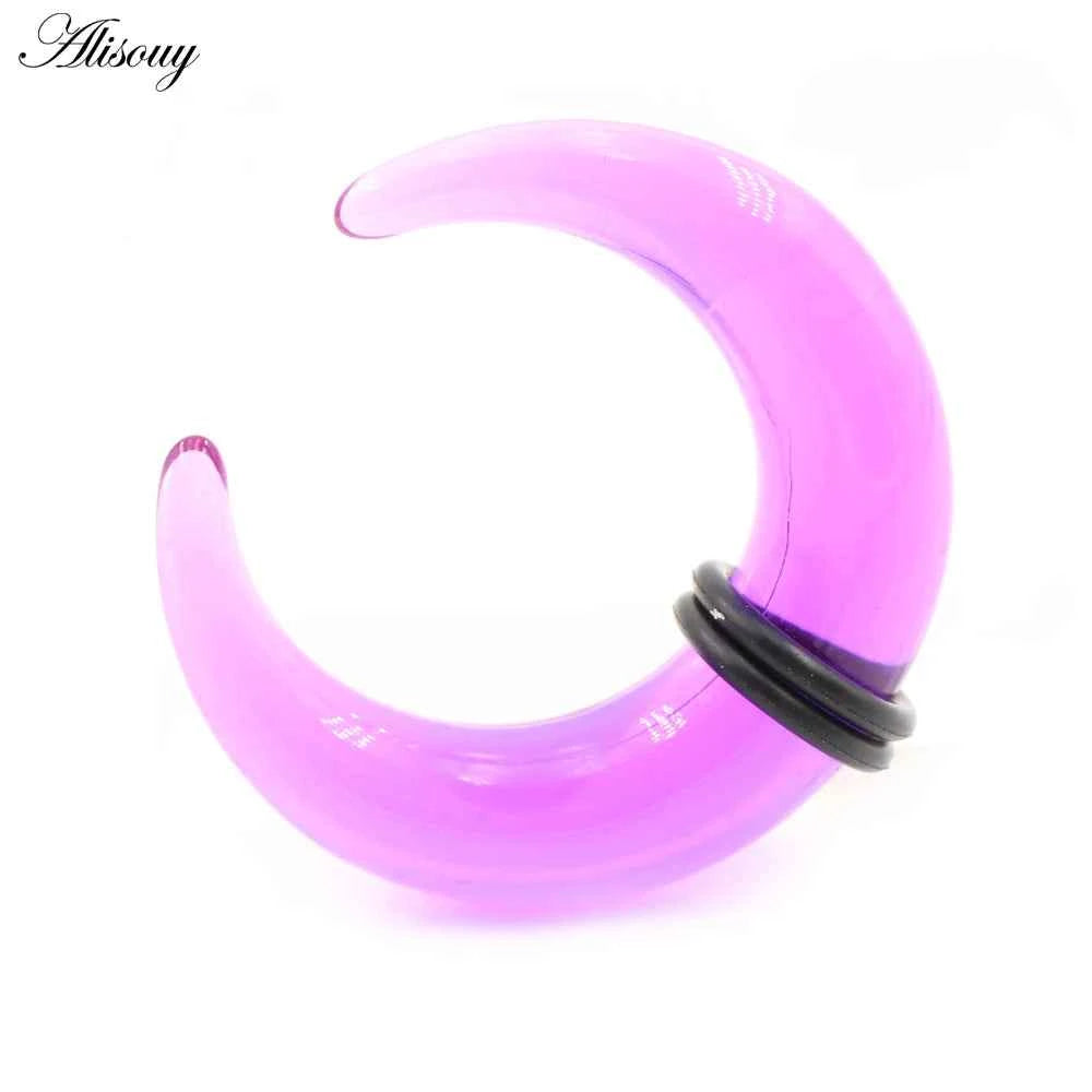 2pcs Acrylic C Sahpe Buffalo Horn Ear Pincher Septum Rings Piercing Black Ear Taper Stretcher Expander Body Jewelry 1.6mm-16mm