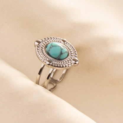What the Stone Chose — Boho Turquoise Adjustable Ring - Pedlar's Attic