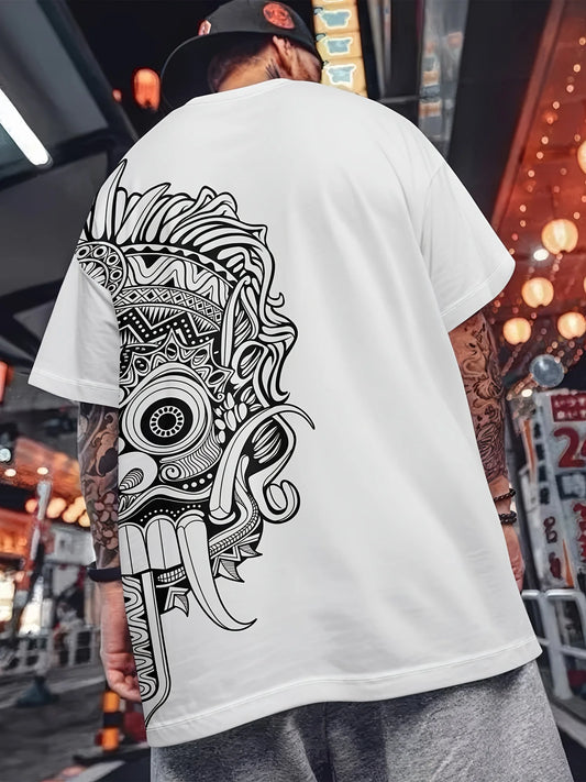The new 3D digital printed men's casual T-shirt for summer 2025 is made of polyester fiber which is comfortable and skin-friendl