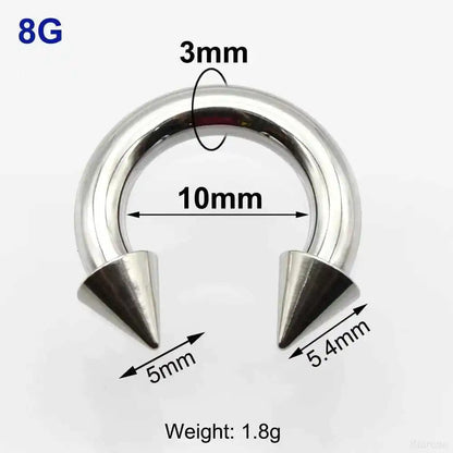 Cone Circular Barbell Piercing Septum Nose Ring Hoop Helix Earrings - Pedlar's Attic