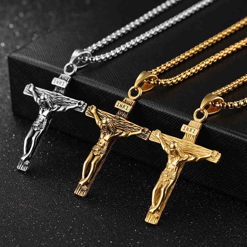 Jesus Cross Stainless Steel Necklace - Pedlar's Attic