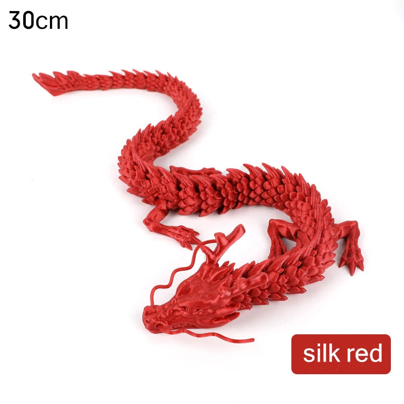 3D Printed Conjoined Dragon Ornaments, Movable Cartoon, Creative Dragon Plants, rockery, Fish Tank Landscaping Decoration, 30cm
