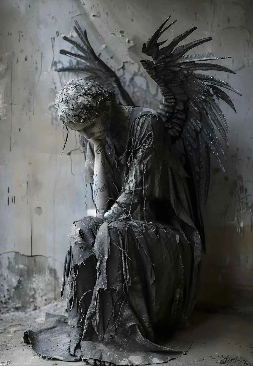 Victoria Style Skull Banquet Fallen Angels Dark Fantasy Art