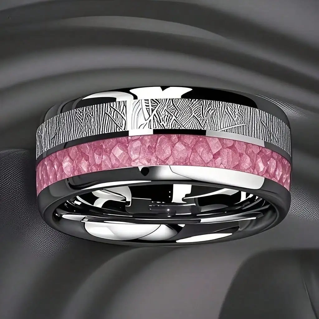 Stone Forge Ring — Agate & Stone Inlay Stainless Steel Band