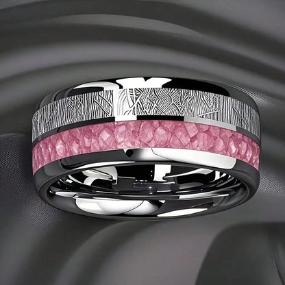Stone Forge Ring — Agate & Stone Inlay Stainless Steel Band