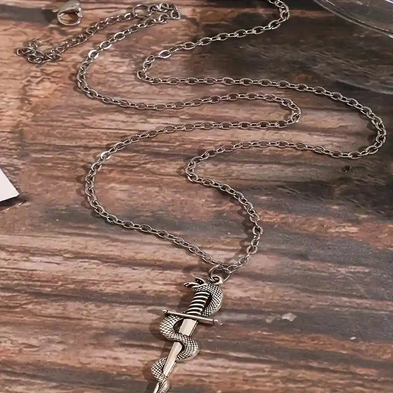 Snake Necklace,Edgy Gothic Sword - Pedlar's Attic