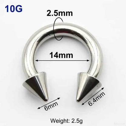 Cone Circular Barbell Piercing Septum Nose Ring Hoop Helix Earrings - Pedlar's Attic