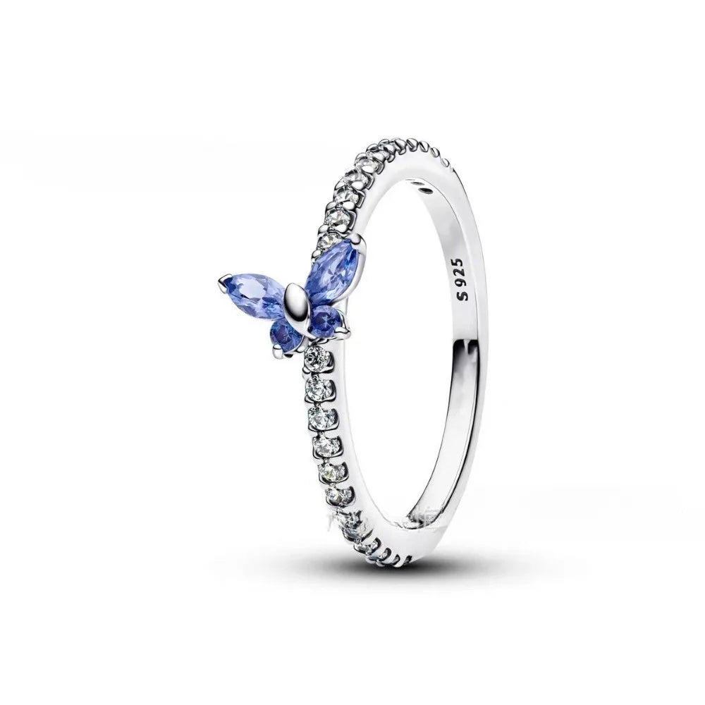 Aether-Reach Ring — 925 Sterling Silver Heart & Butterfly