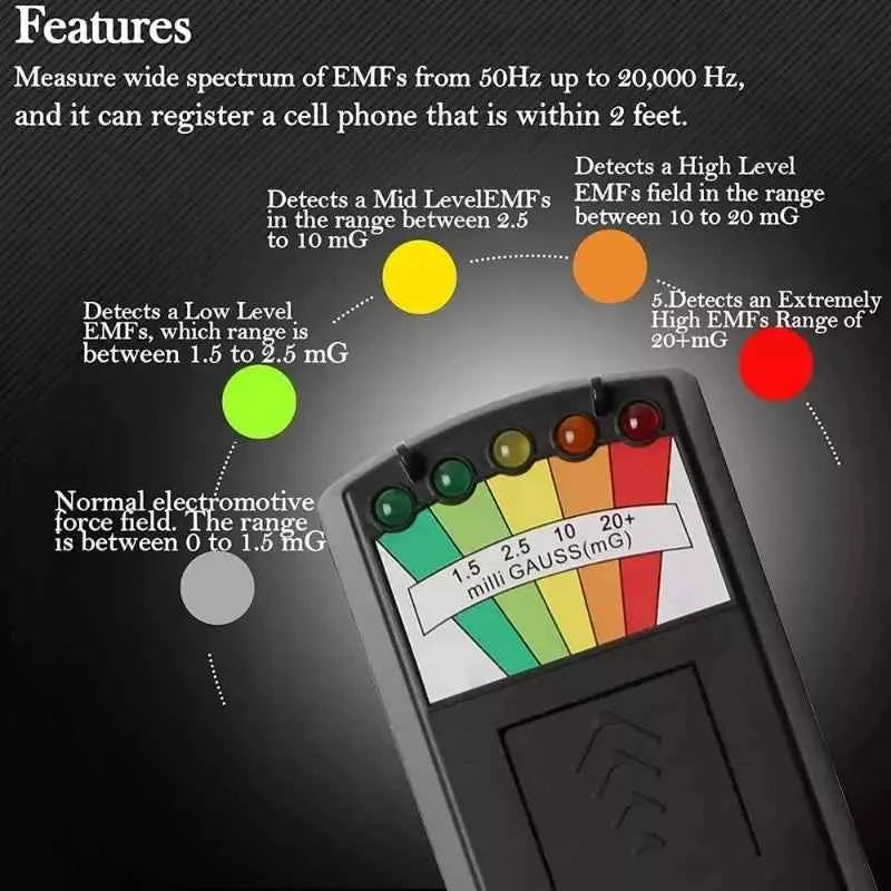 K2 Handheld LED EMF Meter Magnetic Field Ghost Hunting Detector
