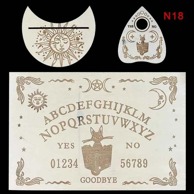 12inch Wooden Divination Pendulum Board Engraved Magic Board Ouija Board Metaphysical Message Witch's Pendulum Board Kit