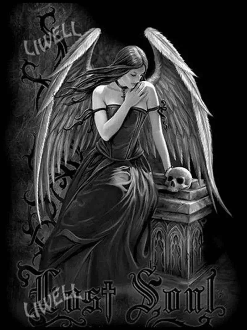 Victoria Style Skull Banquet Fallen Angels Dark Fantasy Art