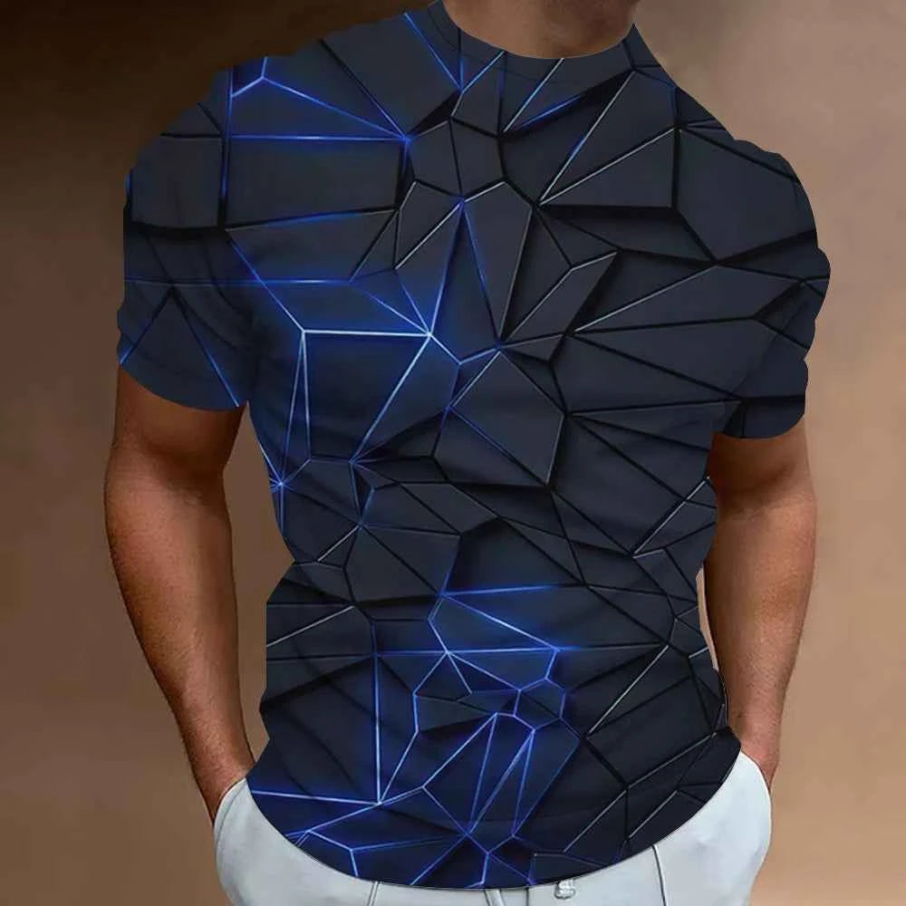 Fashion T-Shirts For Men 3d Line Printed