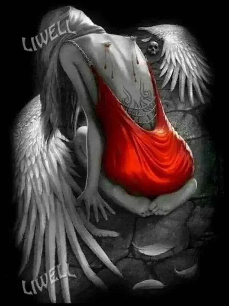 Victoria Style Skull Banquet Fallen Angels Dark Fantasy Art